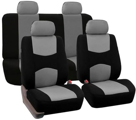 Auto Sitzbezüge Sets FüR Opel Mokka B/Mokka-e MJ22 | Edition/Elegance 2021-2024, Leder rutschfest Sitzschoner Vorne Hinten Schonbezüge Auto Innenraum Zubehör, D/Black Gray