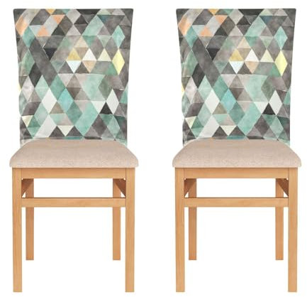 KLL Set di 2 coprischienali per casa, ristorante, banchetti, sedie da pranzo, lavabili, cuscini per sedia da ufficio, moda astratta (59)