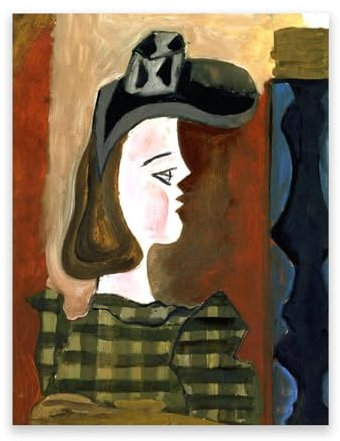 LZ6J8C9 Frau mit Hut von Georges Braque – Reproduktion berühmter Leinwandgemälde – Leinwanddruck – Poster mit abstrakter Malerei – Wanddekoration für Wohnzimmer, 30 x 20 cm, rahmenlos