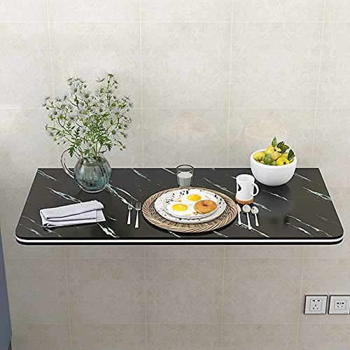 LAMEDOAT Schwarzer klappbarer Wandtisch, moderner und minimalistischer Wandklapptisch, Mehrzweck-Wand-Stehtische, schwebende Arbeitsstation, Laptop-Schreibtisch (60 x 50 cm)