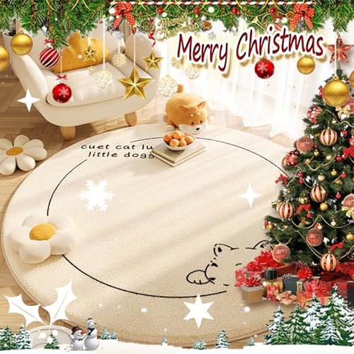 CHENG Alfombra Dibujos Animados Redonda Infantil, alfombras Bebe Lavables en Lavadora Salon Dormitorio Antideslizante Alfombra, Φ140cm.