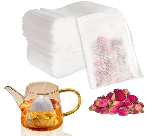 1000 Stück Teebeutel Für Losen Tee 7x9 cm Teefilter für Losen Tee Teefilter Papier Teesieb Für Losen Tee Teebeutel Zum Selbstbefüllen Tee Sieb Für Duftender Gewürze Vanille Lavendel Kaffee(Weiß)