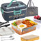 uxeus Heated Lunch Box Electric Hot Food Heats 100w 3 in 1 12/24/110-220v 1.8l Thermal Portable Microwave Pack Stackable for Truck Car Office Travel Cooking Adults Kids Bento Mens Accessories Smart