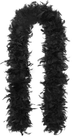 LIURFLNC Federboa Schwarz, 2,0 m, Party, Fasching, Pride, LGBT, Weihnachten, Frauen, Unisex, Accessoires, Federschal