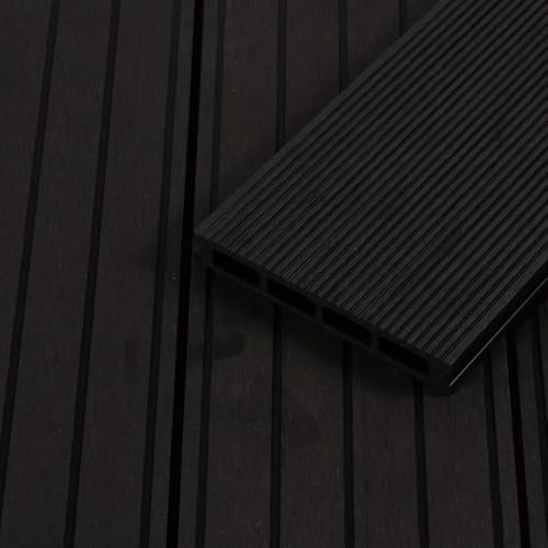 HORI WPC Terrassendiele Anthrazit | Terrassenplatten | beidseitig verwendbar | Terrassenboden | Dielen | WPC Holzfliesen | Terrasse | Hohlkammer | Antigua | Dielenlänge: 2200 x 146 x 21 mm