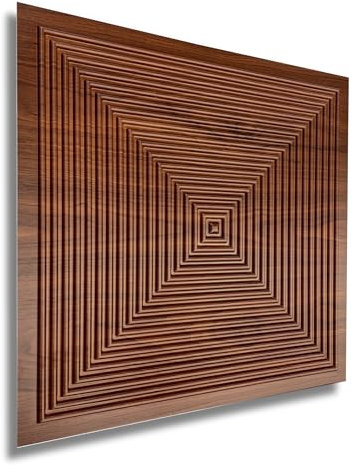 Eurodeco Lot de 12 panneaux muraux 3D, en plastique PVC, 50 x 50 cm, aspect bois, pour plafond, 3 m², marron D182