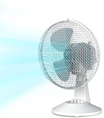 Comfee' Ventilador de Mesa Silencioso de 3 Velocidades - Ventilador Pequeño 40 cm con Oscilación 90º y 3 Aspas - Ventiladores Portatil, Potente, Ligero, y Fácil de Transportar