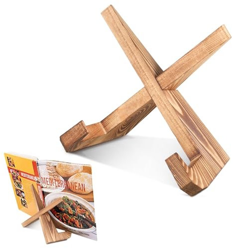 Kochbuchhalter, Buchständer Aus Holz, Buchhalter, Vintage, Rustikal, Rezepthalter für Küche, Stilvoller Kochbuchhalter für Ihre Kochkreationen