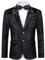 Autsel Sakko Herren Pailletten Glitzer Party Blazer für Herren Slim Fit Hochzeit Smokingjacke Jacquard Anzugjacke Casual Schwarz L