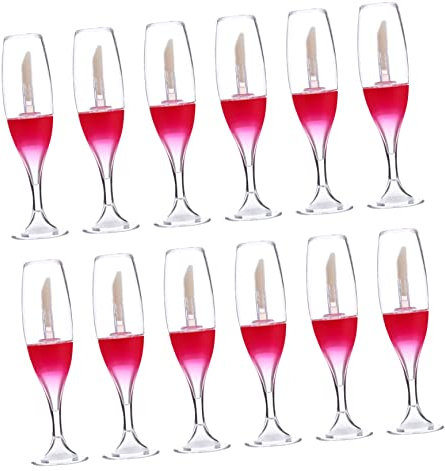 VINTORKY 12pièces Mini Bouteilles De Gloss à Contenants Échantillons Forme De Verre à Vin Pour Diy Et Échantillons De Maquillage