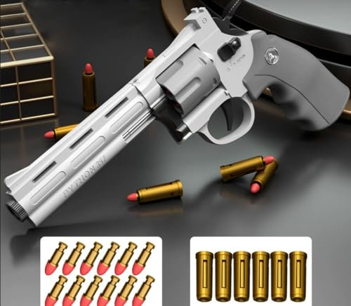 toy Plastic Guns, Foam Blaster Revolver Toy Gun ,Teens Garden Action Activity Shooting Games,Pretend Play Toy Pistol,does not need load each time.long