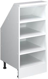 Vicco Dachschrägenschrank Rion, Weiß, 40 x 81.6 cm mit 4 Fächern