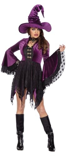 WILBERS & WILBERS 4661 - Elegantes Hexenkleid aus Samt für Damen, Magierin, Zauberin, für Karneval, Halloween