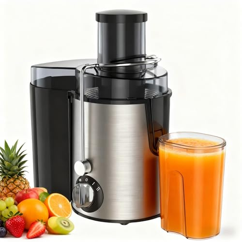 BEOSIOR Juicer, Juicer Machines for Whole Fruit and Vegetable, 800W High Juice Yield Juicer Extractor, Easy to Clean, Stainless Steel, Anti-drip Dual-Speed