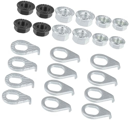 Gyrodymix Fahrrad Achsmutter Set M8 M9.5 M10 1 Satz Metall Langlebig | Rennräder, Mountainbikes, Falträder, Außendurchmesser 1.6/1.8/1.9cm, Höhe 0.7/0.8/1cm, Sicherheitsscheibe 8mm/10mm