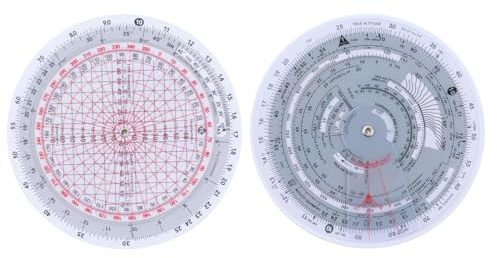 Gutol Flight Computer Circular Slide Rule E6B Waterproof Plastic Circular Navigation Calculator For Wind And Speed Calculations