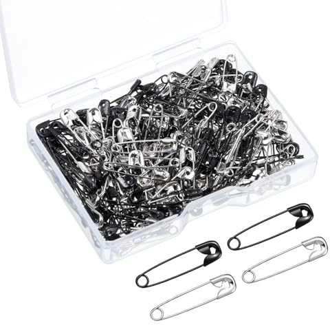 250 Stück Sicherheitsnadeln, Metall Sicherheitsnade, Rostbeständig Haltbar Safety Pins, Mini Sicherheitsnadeln für Kleidung, Safety Pins für Kunsthandwerk, Nähen, Schmuckherstellung (2 Farben, 1,9 cm)