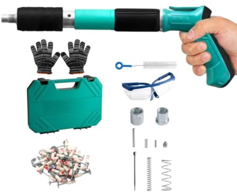 Pistolet à Clous Manuel pour Béton et Briques | Kit de Fixation Murale Portable Sans Fil | Comprend des Clous en Acier pour Meubles & Travaux Maison