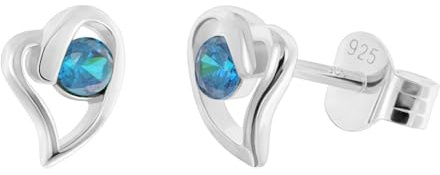 trendor Damen Ohrringe 925 Silber Ohrstecker Zirkonia Saphir-Blau 21404-05