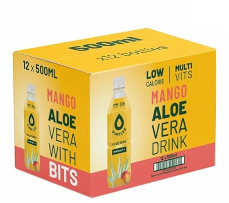Mango Aloe Vera Drink with Bits, Low Calorie, Multivitamin, 12 x 500ml