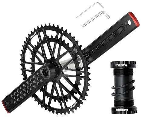 QHYRZE Bielas Huecas De Bicicleta De Carretera Bielas Integradas De Doble Plato Bielas De Aleación De Aluminio De 50/34T 53/39T 170mm Ligeras(Black 39-53T)