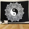 IBlack-And-White Wandteppich Yin-Yang, indisches traditionelles Mandala, Bohemian-Hippie, groß, Wandteppich