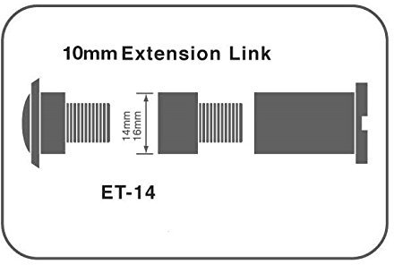 200 Degree Glass Door Viewer C/W Shutter (10mm Extension Link)