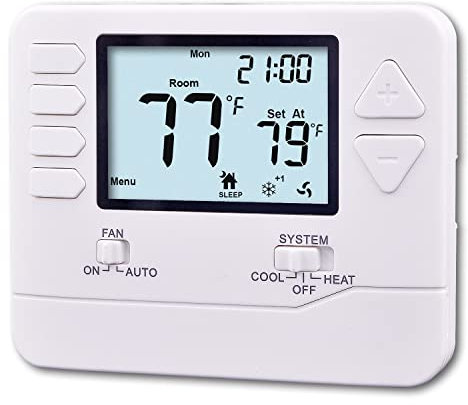 Heagstat 5-1-1 Day Programmable Thermostat for Home, up to 2 Heat/ 2 Cool, DIY Install - C-Wire Not Required