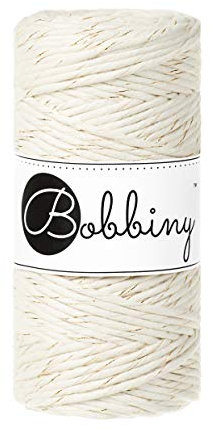 Bobbiny Oeko-Tex Premium Makramee Garn aus ökologischer Baumwolle in Golden Natural 3 mm x 100 m