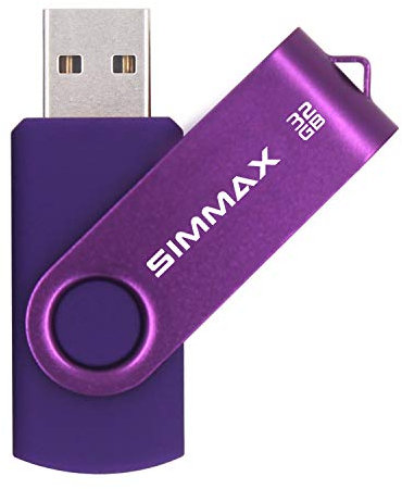 SIMMAX Clé USB 32 Go Mémoire Stick USB 2.0 Flash Drive Rotation Stockage Disque Pendrive (32Go Violet)