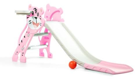 ATAA Toboggan Petit Chat - Rose - Toboggan pour Jardins, Parcs et intérieurs- Balançoire et Jouets pour Jardins idéales pour Filles et garçons