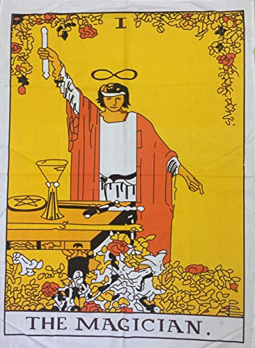 Indian Consigners Arazzo da parete con carta dei tarocchi, arte decorativa da appendere (mago)