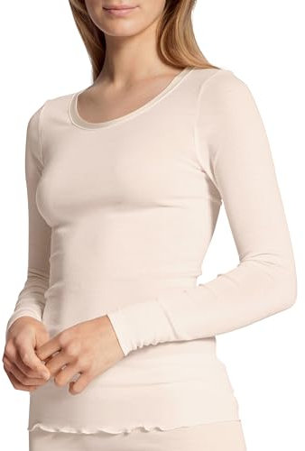 CALIDA True Confidence-Top a Maniche Lunghe Biancheria Intima, Light Ivory, 46-48 Donna