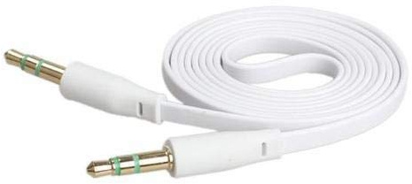 3,5 mm maschio a maschio M/M piatto noodle registrazione musica stereo audio ausiliario cavo AUX - bianco