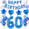 Luftballons 60. Geburtstags deko Mann blau set, Geburtstagsdeko 60 jahre Geburtstag Dekoration Mann blau,Folien ballons 60 Geburtstag deko banner,girlande deko 60. geburtstag Mann deko