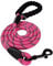 Reflective Dog Rope Lead With Padded Handle - Multiple Size & Colour Options (Standard - 1m Length, Pink)