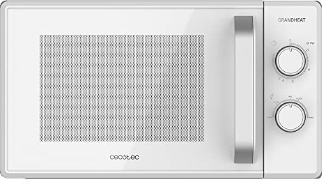 Cecotec Microonde Grandheat 3020 da 20 Litri, 700 W, 6 livelli di potenza, rivestimento anti-sporco iTech e tecnologia 3DWave, modalità scongelamento, timer, colore bianco