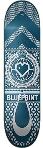 Centrano Unisex – Erwachsene Home Heart Skateboard Deck, Blau, 8
