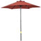 Outsunny 2m Garden Parasol Umbrella, Outdoor Sun Shade with 6 Sturdy Ribs for Balcony, Bench, Garden, Wine Red