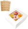 24 Packs White Cupcake Boxes 4 Holes with Window (6.3x6.3x3 Inches), Rectangle Cup Cake Boxes for Cupcakes Muffins Desserts, Suitable for Home Baking, Party, Wedding, Christmas, halloween, Cake Shop