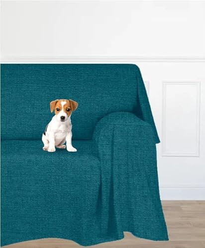 Farè - Telo Salva Divano - Copridivano IMPERMEABILE in tessuto arredo Antimacchia ideale per cani, gatti e bambini - Made in Italy | 200 x 270 cm | ARMOR blu