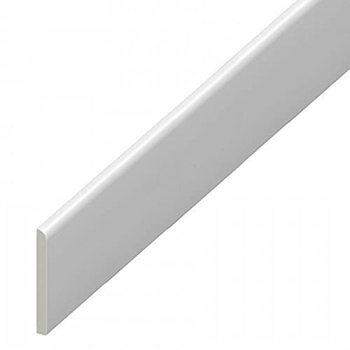 White UPVC Trims (Various Sizes) (45mm x 2.5m, White)