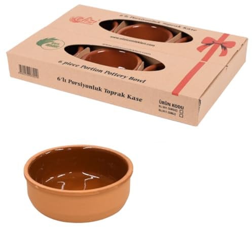 SECEN LONDON - Tapas Dishes, Cooking Bowl, Camembert Baking Dishes, 6X Set of Mini Stoneware Rectangular Small Oven to Table Baking Dish Ideal for Lasagne, Casserole, Clay Pot,Tapas Bowls