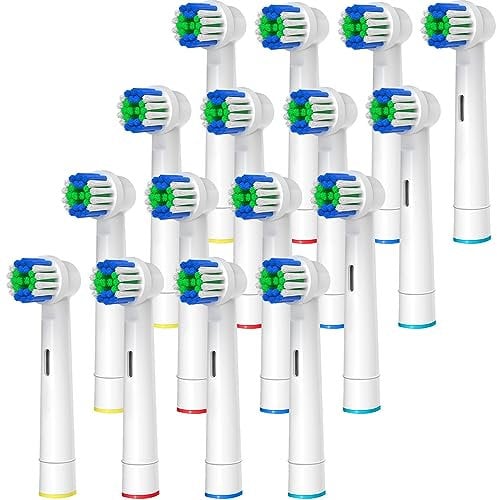 GENKENT Replacement Toothbrush Heads Compatible with Oral-B Braun, 16 Pcs Professional Electric Toothbrush Heads Brush Heads Refill Pro 500/1000/1500/3000/3757/5000/7000/7500/8000