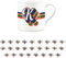 Purely Home Retro Alphabet Letter K Mug - Bone China White Coffee Tea Present Personalised Initial Gift