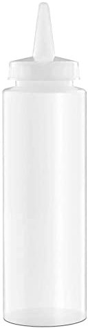 Forgast Dispensador de Salsa | Capacidad 250 ml | Botella Exprimidora de Plástico | Transparente | Botella dosificadora | Profesional para Salsa, vinagre, Aceite de Oliva, Ketchup, mayonesa, Mostaza