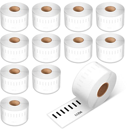 Hanseo Etiketten 41 x 89mm kompatibel mit Dymo 41 mm x 89 mm 11356 Rolle mit 300 Etiketten kleine Namensschilder, passend für Dymo 450 und 400, 4XL Etikettendrucker, 12 Rollen