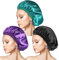 3 Pezzi Cuffia Seta Capelli Notte, Cuffia Capelli Ricci Notte Cuffia in Seta per Dormire, Silk Bonnet per Donna(Nero,Viola,Ciano)