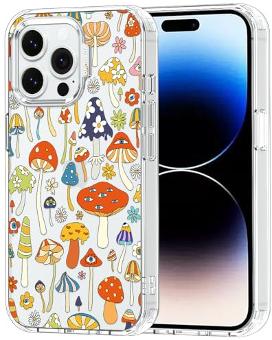 MOSNOVO für iPhone 14 Pro Max Hülle – Durchsichtige, schlanke, stoßfeste TPU+PC-Handyhülle, [6,6 Fuß Fallschutz/Anti-Abziehen] - Pilzkunst
