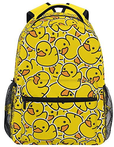 SJOAOAA Gelber Enten-Rucksack, Bauernhof-Cartoon-Tiere, Schulrucksäcke, Vorschul-Büchertasche